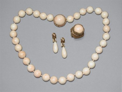 Lot 386 - Group of  Angel Skin Coral Jewelry