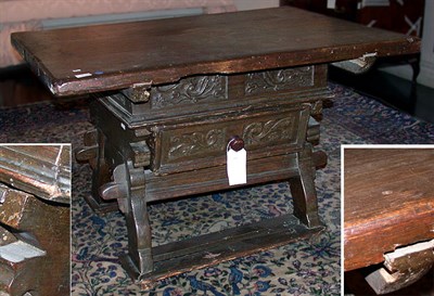 Lot 4297 - Rustic Continental Baroque Pine and Oak Table...