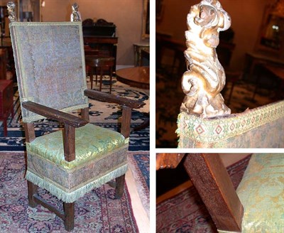 Lot 4306 - Italian Baroque Parcel Gilt and Walnut High...