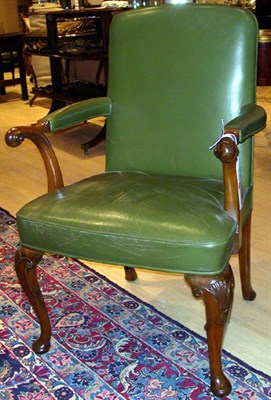 Lot 1244 - Pair of Georgian Style Leather Upholstered...