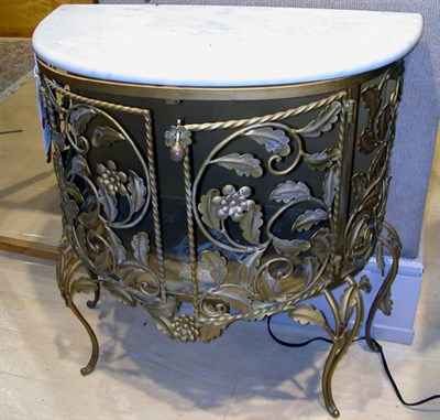 Lot 1158 - Pair of Marble Top Gilt-Metal Foliate-Form...