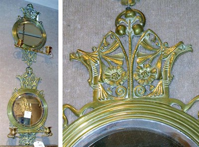 Lot 1350 - Pair of Gilt-Metal Mirror Back Two-Light...