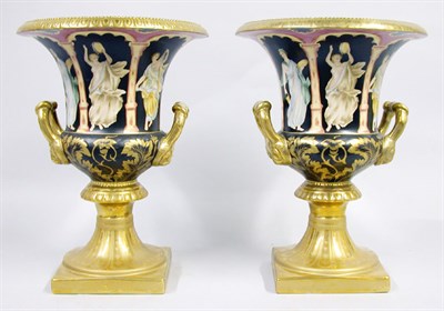 Lot 1422 - Pair of Neoclassical Style Porcelain Urns