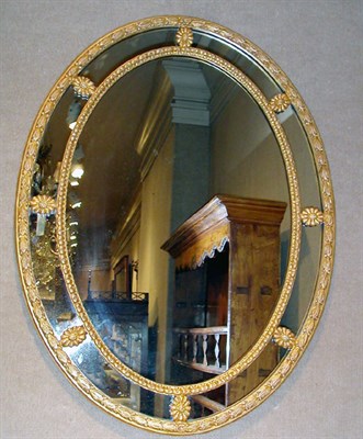 Lot 1436 - Pair of Neoclassical Style Gilt-Wood Oval Mirrors