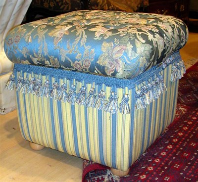 Lot 1225 - Pair of Upholstered Stools Height 18 inches,...