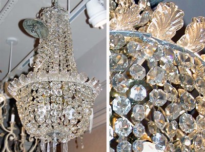 Lot 1372 - Louis XVI Style Crystal Two-Light Chandelier