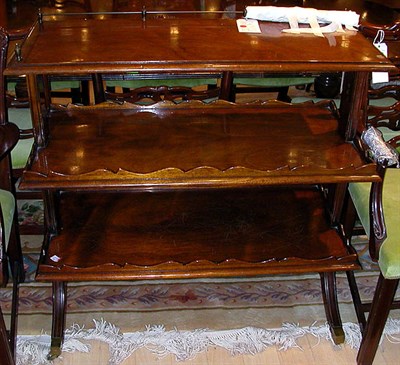Lot 1384 - Georgian Style Mahogany Three-Tier Server