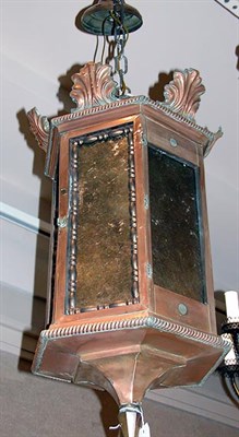 Lot 1364 - Copper and Mica Hanging Lantern