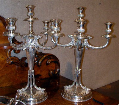Lot 1307 - Pair of Continental 900 Silver Five-Light...