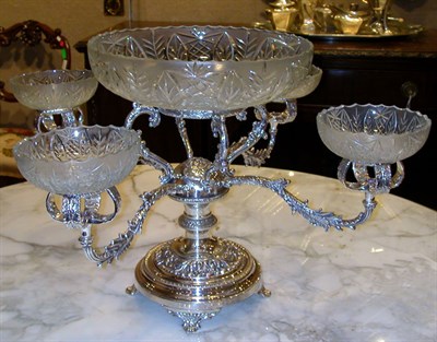 Lot 1311 - Victorian Style Colorless Cut Glass and Silver...