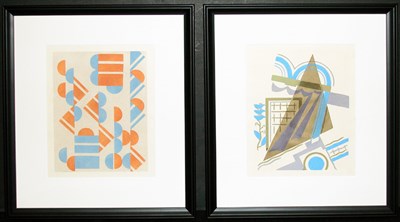 Lot 2083 - Serge Gladky [COMPOSITIONS] Two color pochoirs,...