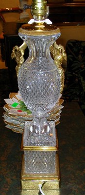 Lot 1429 - Gilt-Metal Mounted Cut Glass Lamp