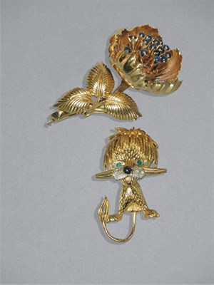 Lot 429 - Two Gold & Gem-Set Pins