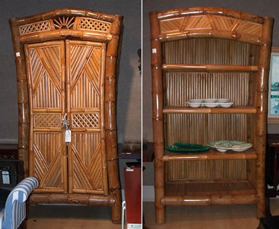Lot 2104 - Bamboo Two-Door Armoire Height 7 feet 4 inches,...