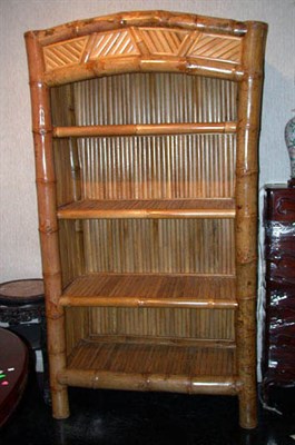 Lot 2091 - Bamboo Four-Tier Bookcase Height 7 feet 2...