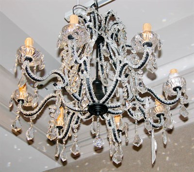 Lot 1376 - Rococo Style Beaded Glass and Iron Eight-Light...