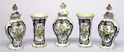 Lot 4307 - Delft Faience Garniture 18th Century...