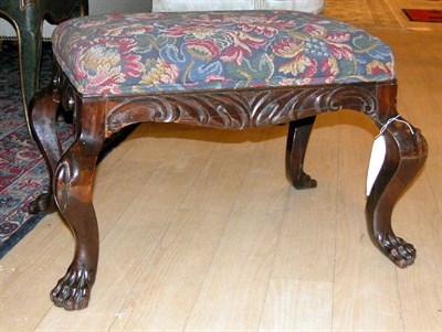 Lot 1403A - Georgian Style Upholstered Mahogany Foot Stool