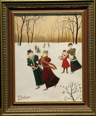 Lot 2004 - Fernand Boilauges French, b.1891 SKATERS ON A...