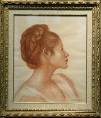 Lot 2002 - Raul Anguiano Mexican, b.1915 HEAD OF A WOMAN...