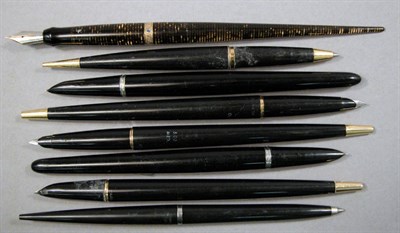 Lot 2271 - Eight Assorted Parker Desk Pens Including six...