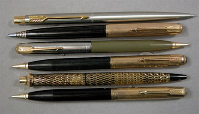 Lot 2270 - Six Assorted Parker Pencils