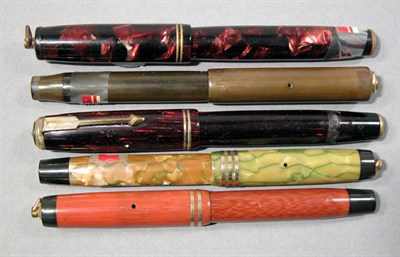 Lot 2274 - Five Assorted Parker Fountain Pens Including...