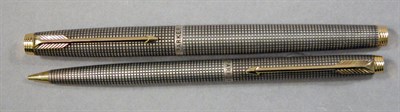 Lot 2300 - Parker Sterling Silver Pen and Pencil Set Flat...