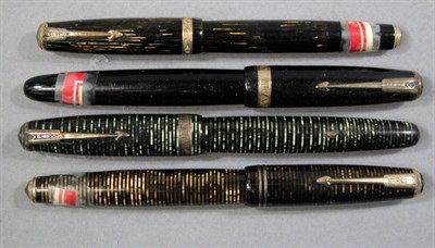 Lot 2297 - Four Assorted Parker Vacumatic Fountain Pens