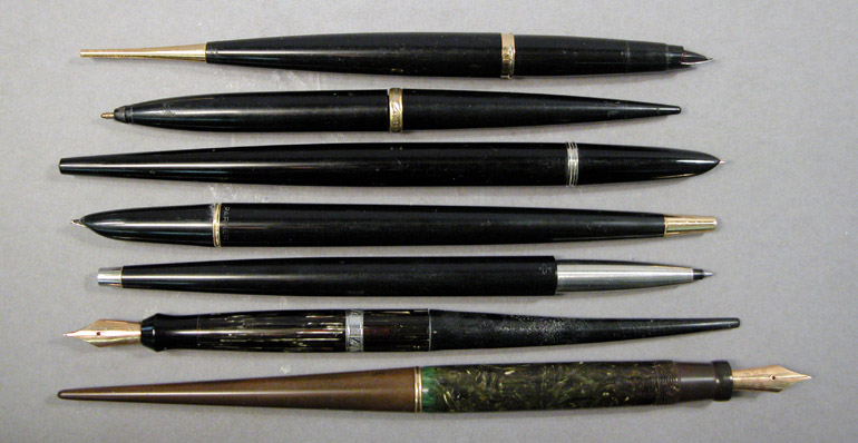 Lot 2296 - Seven Assorted Parker Desk Pens Comprising...