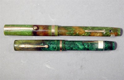 Lot 2318 - Two Sheaffer Lifetime Fountain Pens Green...