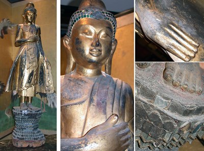 Lot 4193 - Thai Gilt-Wood Figure of Buddha Early 20th...