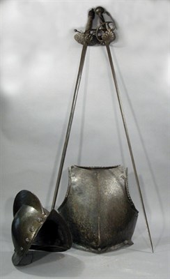 Lot 4304 - Spanish Baroque Style Steel Helmet,...