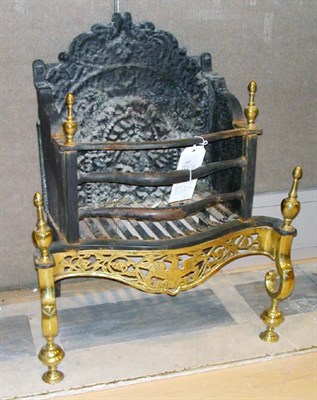 Lot 1357 - Georgian Style Brass and Iron Fireplace Grate