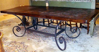 Lot 1097 - Provincial Style Oak Dining Table On a...