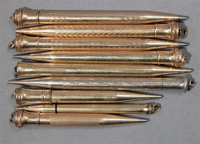 Lot 2251 - Nine Assorted Gold-Filled Pencils Including...
