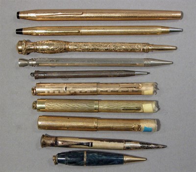 Lot 2243 - Ten Assorted Fountain Pens and Pencils