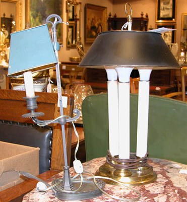 Lot 1251 - Two Desk Lamps with Tole Shades