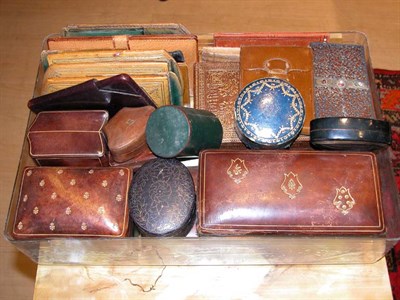 Lot 1174 - Miscellaneous Group of Leather Trinket Boxes...