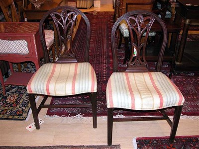 Lot 1191 - Pair of Georgian Style Mahogany Side Chairs