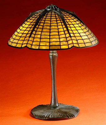 Lot 2380 - Tiffany Studios Patinated-Bronze and Leaded...