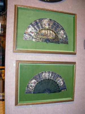 Lot 1113 - Two French Fans Each in a shadowbox frame.