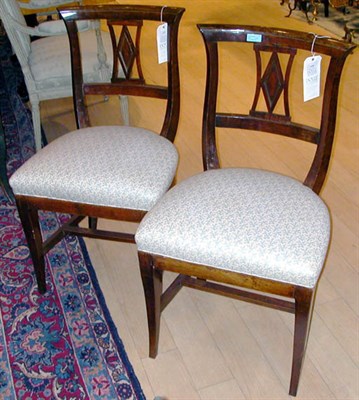Lot 1418 - Pair of Neoclassical Style Walnut Side Chairs