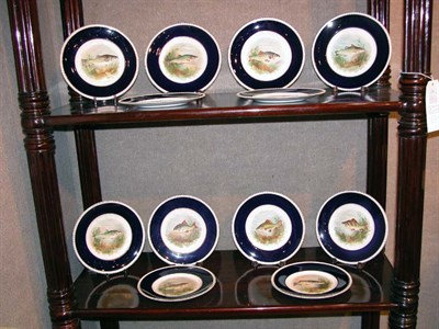 Lot 1410 - Twelve English Earthenware Fish Plates