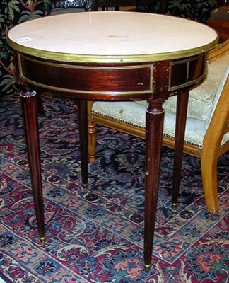 Lot 1393 - Louis XVI Style Marble Top Mahogany Bouillotte...