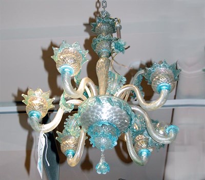 Lot 1367 - Venetian Colored and Clear Glass Six-Light...