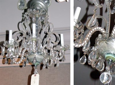 Lot 1369 - Rococo Style Glass Six-Light Chandelier