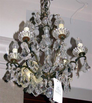 Lot 1361 - Louis XV Style Gilt-Metal and Glass Six-Light...