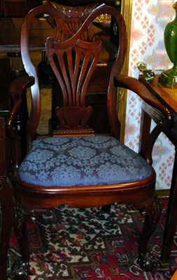 Lot 1125 - Two Georgian Style Mahogany Armchairs