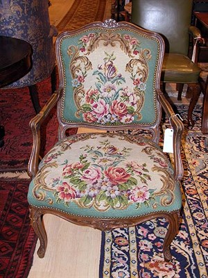 Lot 1190 - Louis XV Style Needlework Upholstered Fauteuil